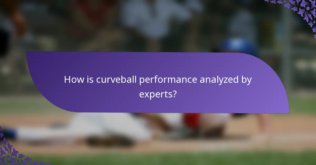 How is curveball performance analyzed by experts?