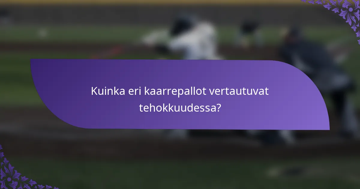 Kuinka eri kaarrepallot vertautuvat tehokkuudessa?